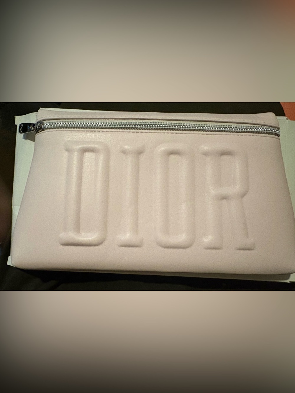 Blush Colored Christian Dior Makeup Tote.
